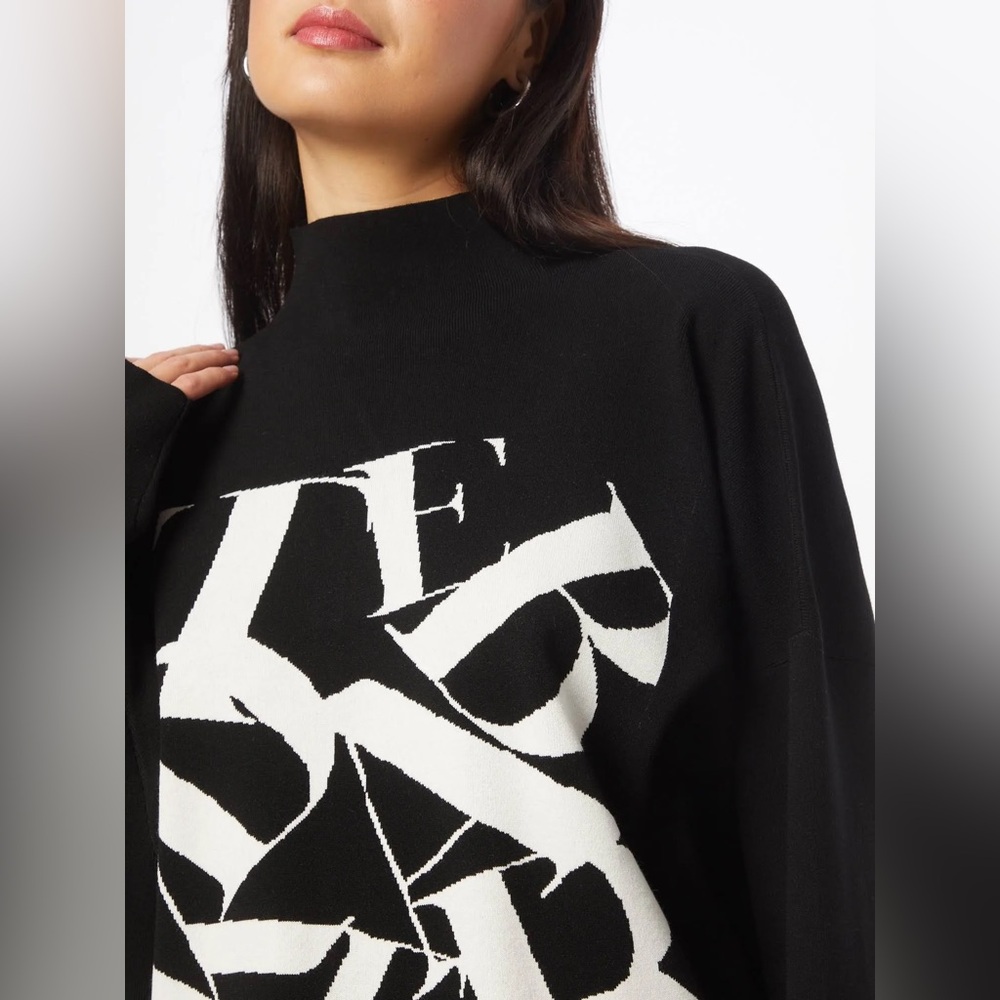 Ted Baker Izbelle Black and White funnel neck Graphic Sweater 1 - Picture 8 of 15